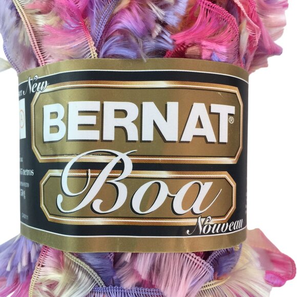 Bernat Boa Yarn Lot 4 Skeins 1.3oz-50g Love Bird Emu Parrot Partridge Eyelash - Picture 2 of 7